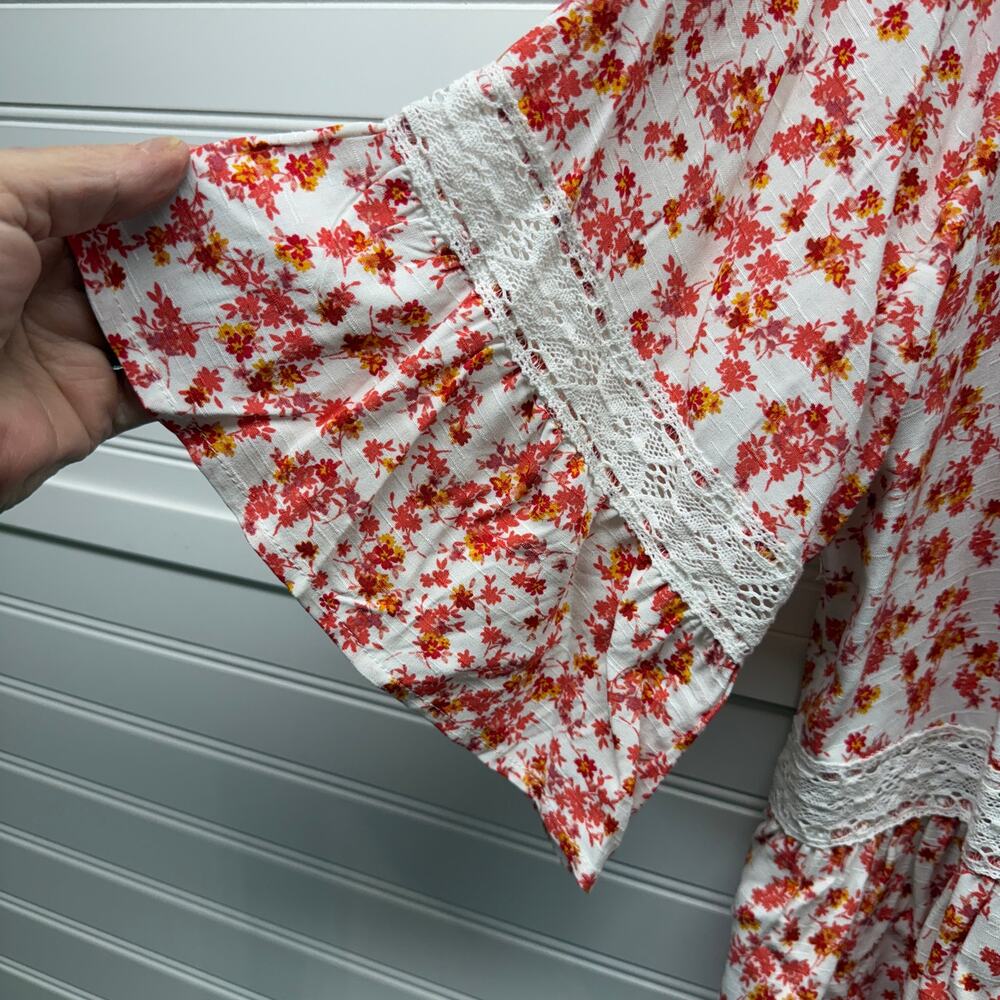 Maurice’s Floral Boho Deep V-neck Faux Tie Front Blouse/Top Size XXL - Picture 6 of 11